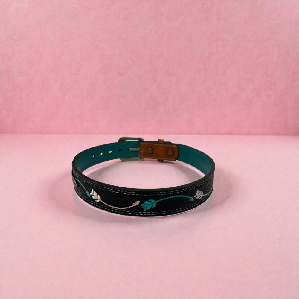 🌼 Catchfly Studio Girls Leather Belt – Feather Stitch Detail Small 27 in